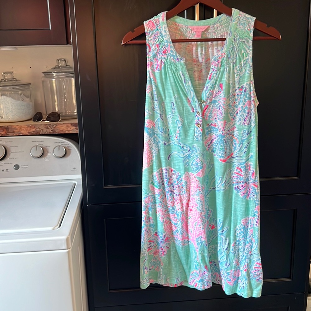 Lilly Pulitzer, turquoise and coral dress Essie